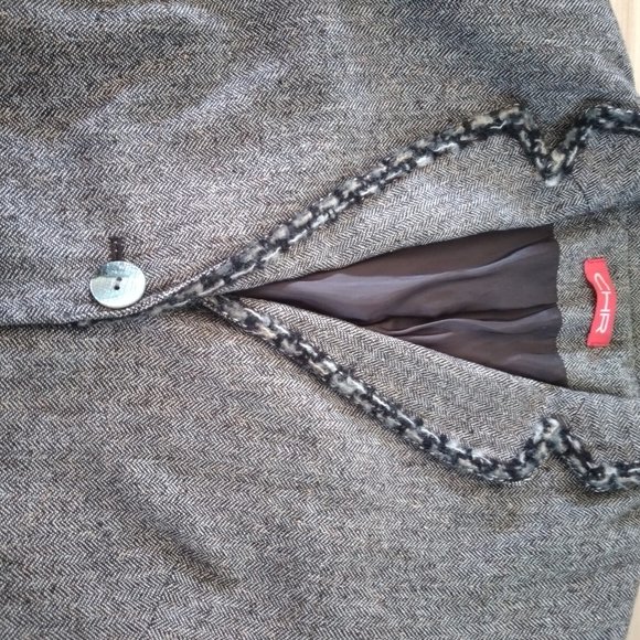 Brown/Cream Herringbone Blazer UK 10 (small) - Picture 2 of 4